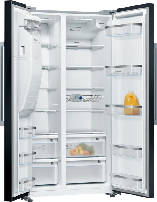 Refrigerator with freezer BOSCH side-by-side KAD93ABEP, 562 l, NoFrost, 178.7 x 90.8 cm black