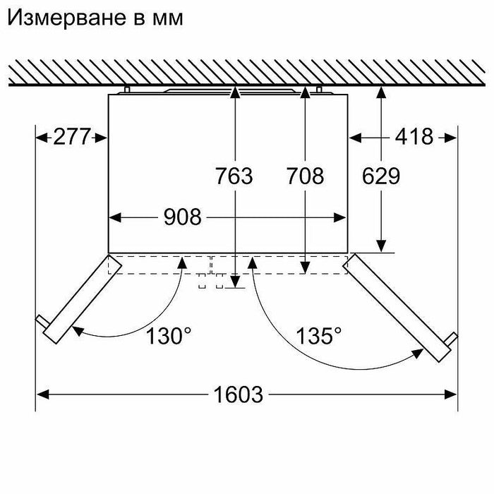 Refrigerator with freezer BOSCH Side by Side KAG93AIEP