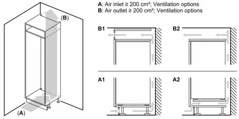 Built-in refrigerator BOSCH KBN96ADD0, 382 l, NoFrost, 193.5 x 70.8 cm