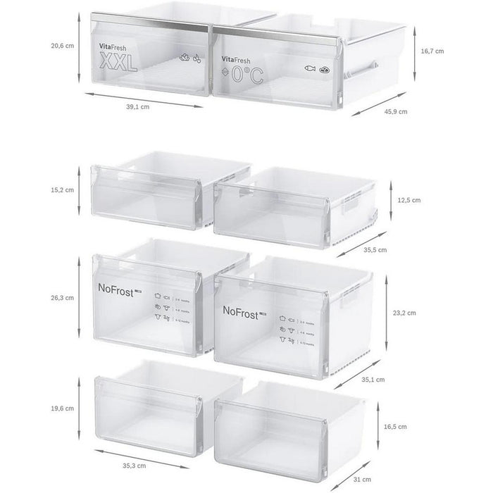 Refrigerator with freezer BOSCH KFN96AXEA