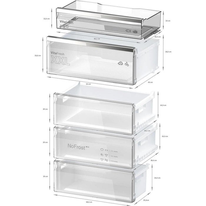 Refrigerator with freezer BOSCH KGN49AIBT