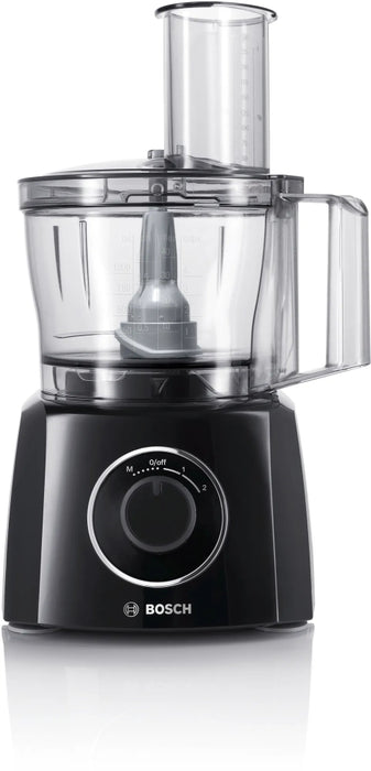 Bosch MCM3201B, Kitchen machine, MultiTalent 3, 800 W, BPA-free, plastic bowl 2.3 l , Double-sided stainless steel disc for cutting and planing, suitable for crushing ice, Dough attachment, black