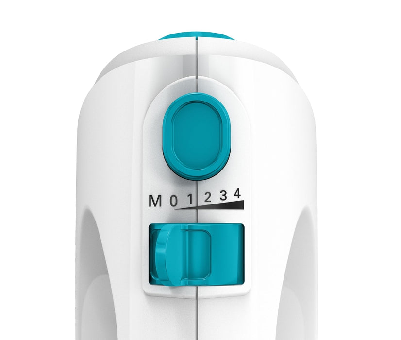 Bosch MFQ2210D, Hand mixer, CleverMixx, 375 W, 4 speed settings, additional pulse/turbo setting, white/blue