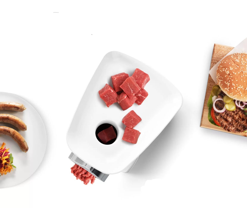 Bosch MFW2510W, Meat mincer, SmartPower Meat mincer from SmartPower range: 1500W, 1,7 kg/min, 2 sieves, 1 sausage horn, no reverse, white