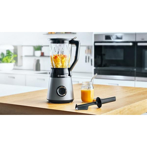 Bosch MMB6172S Series 4, VitaPower Blender, 1200 W, Glass ThermoSafe jug 1.5 l, Two speed settings and pulse function, ProEdge stainless steel blades made in Solingen, Silver
