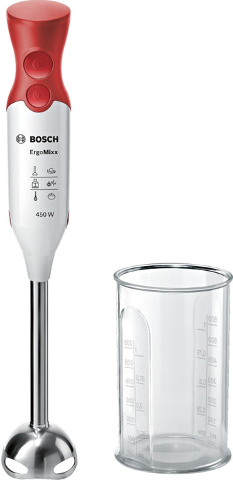 Bosch MSM64110, Blender, 450 W, Included transparent jug, White, red