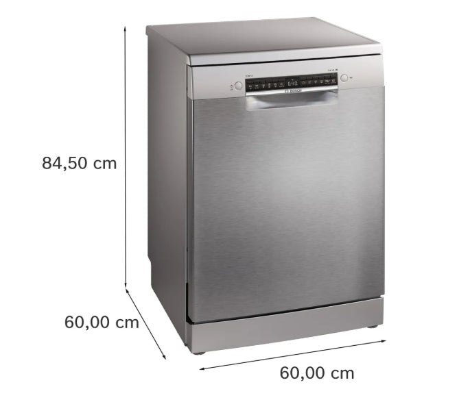 Bosch SMS4HVI21E, SER4, Free-standing dishwasher, C, Polinox, 9,0l, 14ps, 6p/5o, 46dB(C), Silence 45dB, 3rd drawer, Rackmatic, inox, HC