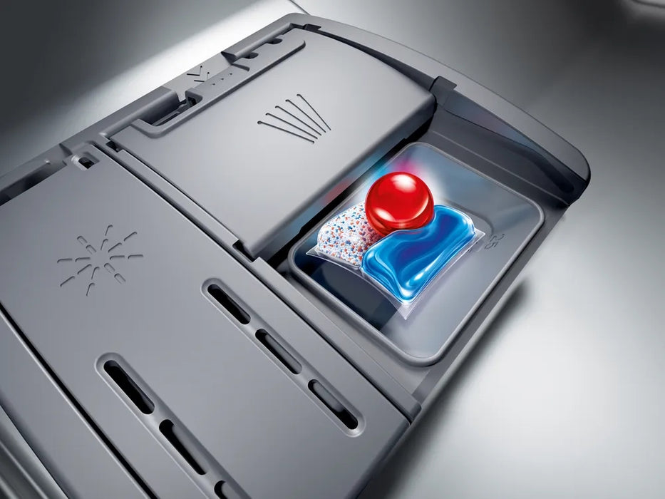 Bosch SMS4HVI21E, SER4, Free-standing dishwasher, C, Polinox, 9,0l, 14ps, 6p/5o, 46dB(C), Silence 45dB, 3rd drawer, Rackmatic, inox, HC