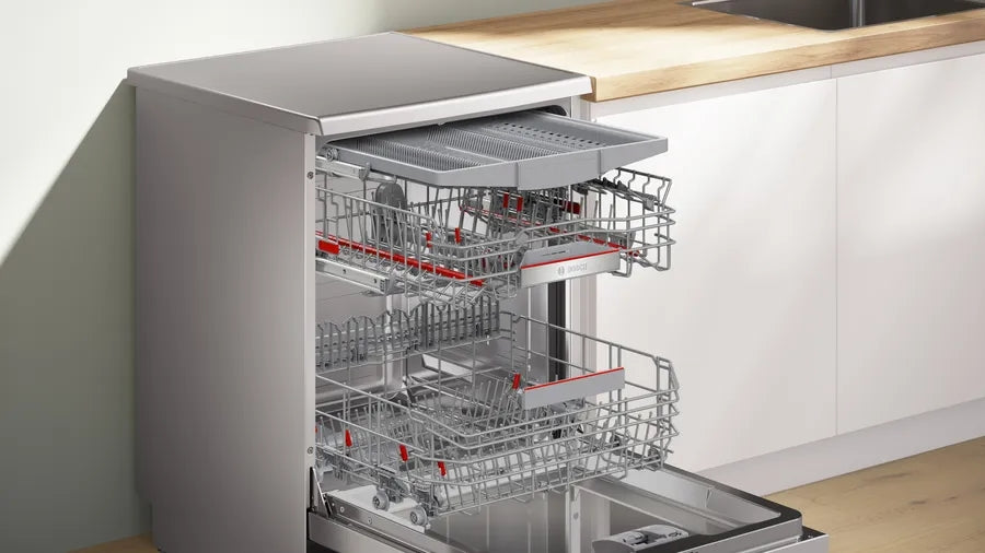 Bosch SMS6ECI15E SER6 Free-standing dishwasher, A, ExtraDry, 9,0l, 14ps, 42dB(B), VarioDrawer, Rackmatic, Extra Clean Zone, Steel with fingerprint protection, HC