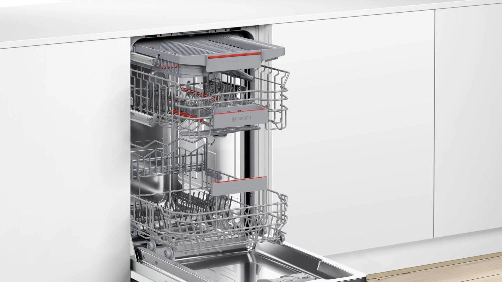 Bosch SPI4HMS49E SER4 Dishwasher integrated 45cm, E, 9,5l, 10ps, 6p/5o, 44dB(B), 3rd drawer, Rackmatic, HC
