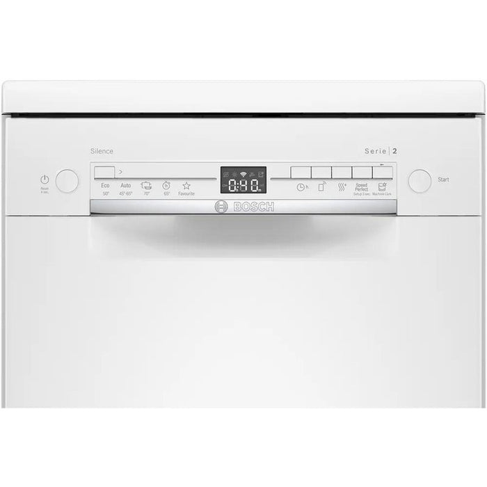 Bosch SPS2IKW10E, SER2, Free-standing dishwasher 45cm, F, 9,5l, 9ps, 5p/4o, 48dB(C), display, Start delay 24h continuous, white, HC