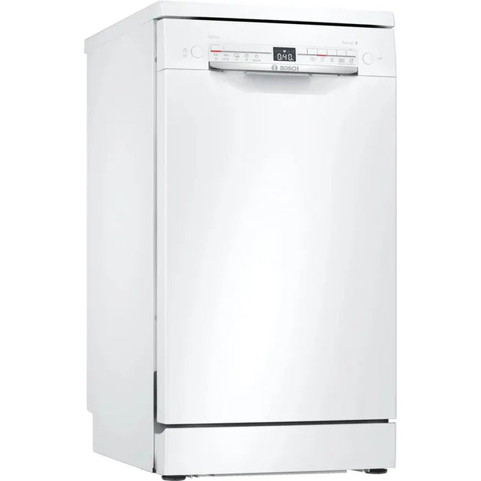 Bosch SPS2IKW10E, SER2, Free-standing dishwasher 45cm, F, 9,5l, 9ps, 5p/4o, 48dB(C), display, Start delay 24h continuous, white, HC