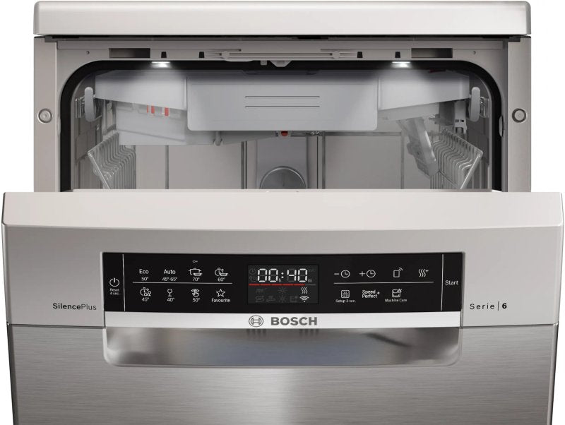 Bosch SPS6EMI21E, SER6, Free-standing dishwasher 45cm, B, EfficientDry, 8,7l, 10ps, 8p/5o, 43dB(B), Silence 43dB, 3rd drawer, inox, interior light, HC