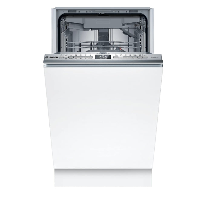 Bosch SPV4HMX13E, SER4, Dishwasher fully integrated 45cm, D, 9,5l, 10ps, 6p/5o, 44dB(B), Silence 43dB, 3rd Vario drawer, R3, Auto program, Rackmatic, HC