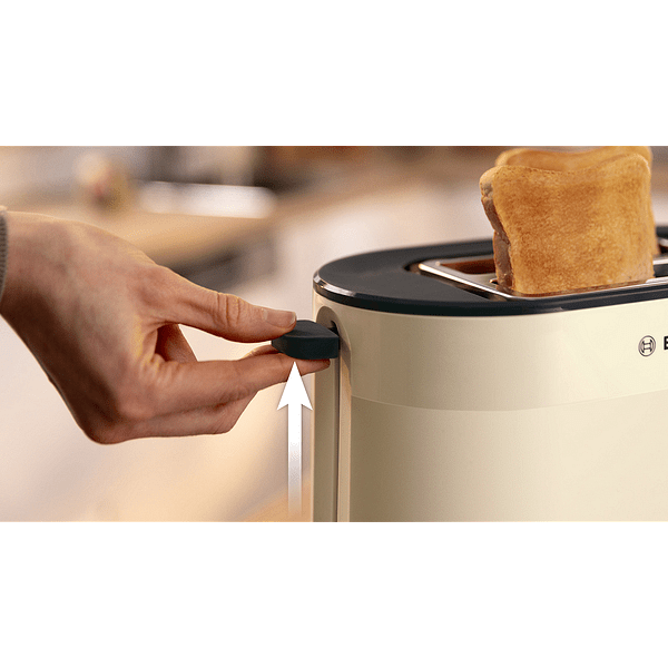 Bosch TAT2M127, MyMoment Compact toaster, 950 W, Auto power off, Defrost and reheat setting, Integrated warming grid, High lift, Cream