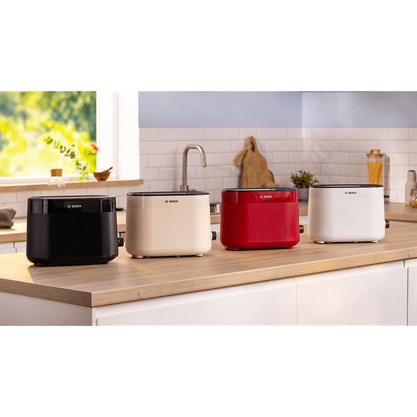 Bosch TAT2M127, MyMoment Compact toaster, 950 W, Auto power off, Defrost and reheat setting, Integrated warming grid, High lift, Cream