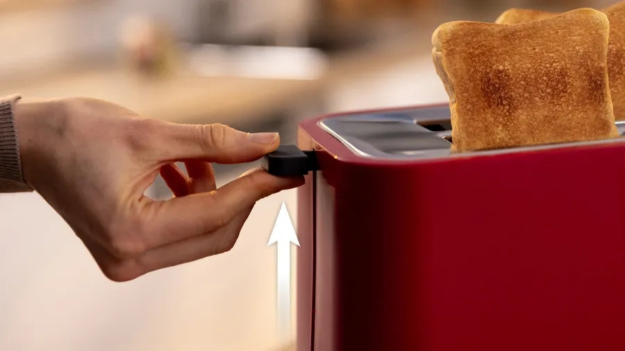 Bosch TAT3M124, MyMoment Compact toaster, 950 W, Auto power off, Defrost and reheat setting, Removable and foldable bun attachment, High lift, Deep Red