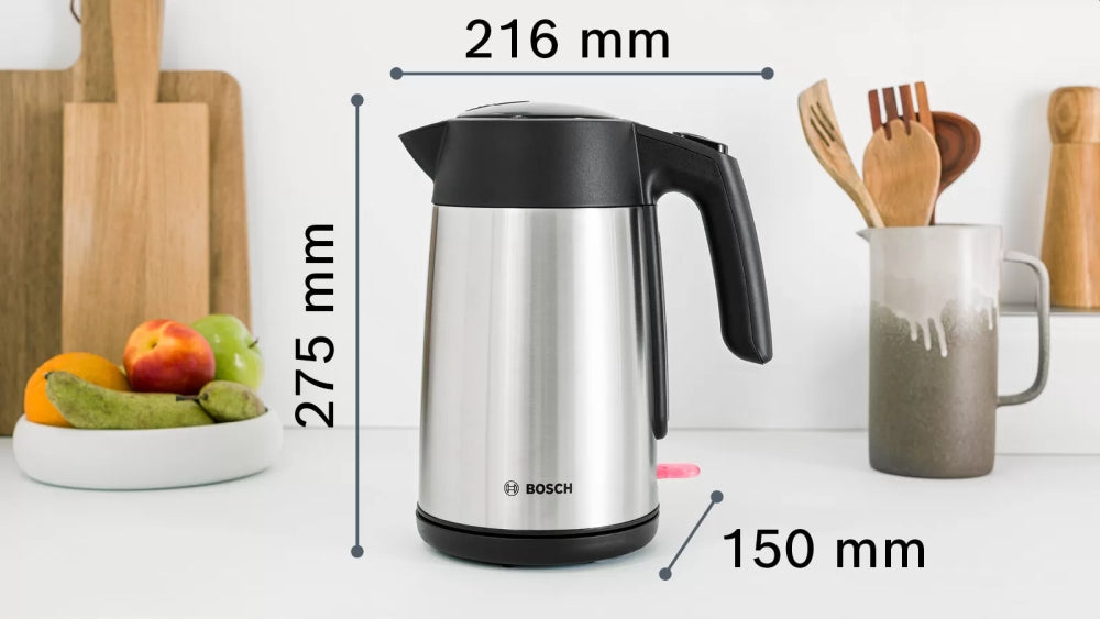 Bosch TWK7L460, Kettle, 2000-2400 W, 1.7 l,  Cup indicator, Triple safety function, Stainless steel