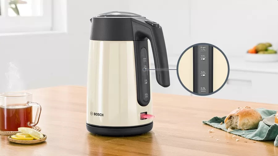 Bosch TWK7L467, Kettle, 2000-2400 W, 1.7 l,  Cup indicator, Triple safety function, Beige