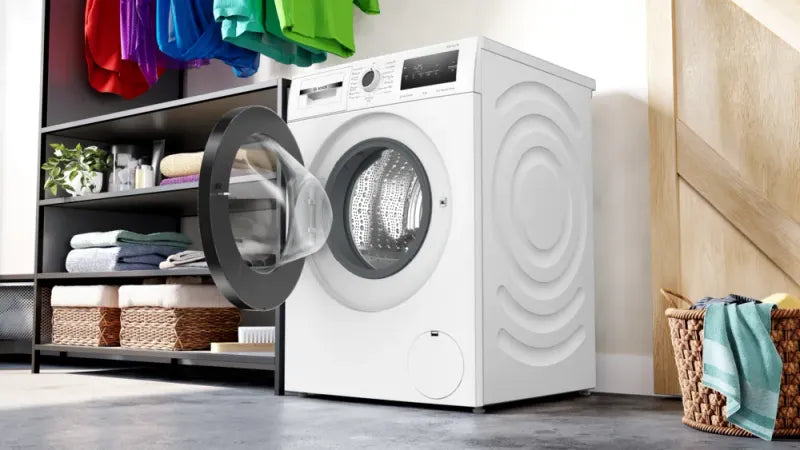 Bosch WAN24168BY SER4 Washing machine 8kg, A, 1200rpm, 51/71dB(A), Iron Assist, waveDrum 65l, 6 options, Sportswear, black-blackgrey door