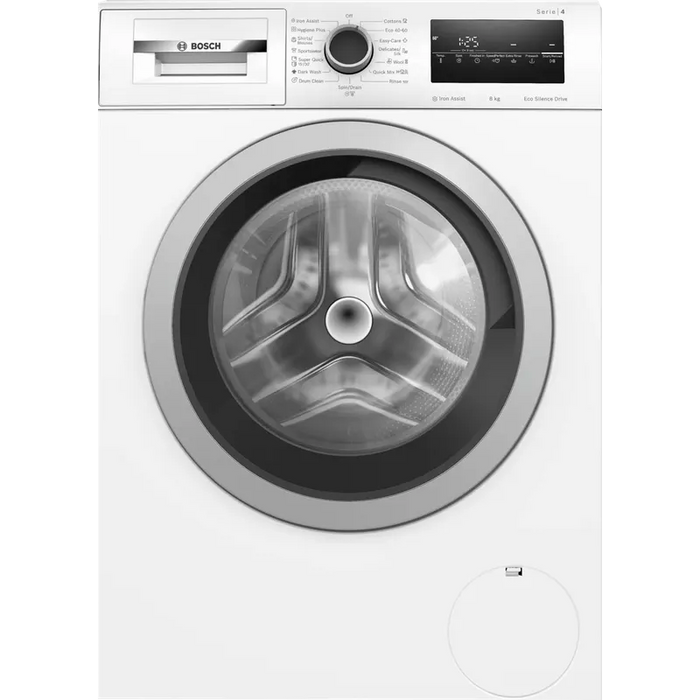 Bosch WAN24266BY SER4 Washing machine 8kg, A, 1200rpm, 51/72dB(A), Iron Assist, waveDrum 65l, 7 options, Rinse Plus, silver-blackgrey door