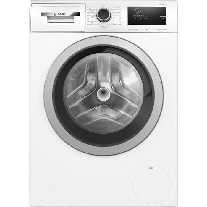 Bosch WAN28060BY SER4 Washing machine 8kg, A, 1400rpm, 51/72dB(A), Iron Assist, waveDrum 65l, 4 options, Quick 15'/30', silver-blackgrey door