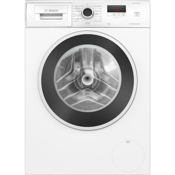 Bosch WGE03200BY, SER2, Washing machine 8kg, A, 1200rpm, 51/71dB(A), waveDrum 65l, 4 options, SpeedPerfect, Hygiene+, Jeans/dark wash, white-blackgrey door