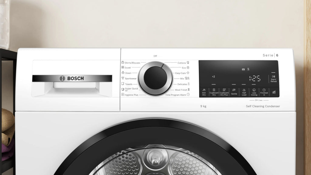BOSCH WQG14501BY Dryer, 9 kg, Heat Pump, Auto Dry, SelfCleaning Condenser