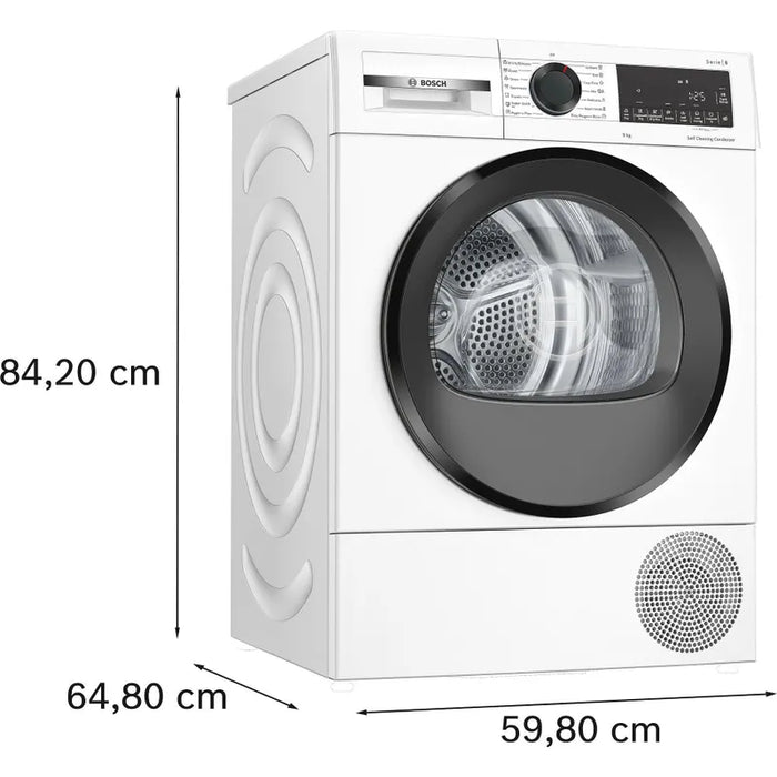 Dryer BOSCH WQG24501BY, 9 kg, Heat pump, SelfCleaning