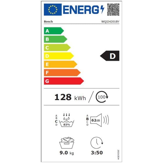 Dryer BOSCH WQJ24201BY, 9 kg, Heat pump, Auto Dry