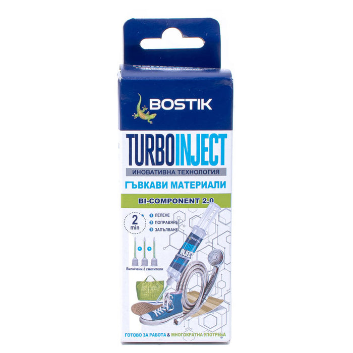 ADHESIVE FOR FLEXIBLE MATERIALS 10 G 3 TIP BOSTIK TURBO INJECT