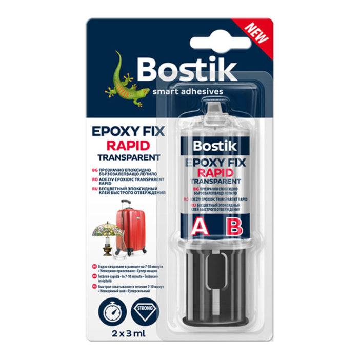 EPOXY ADHESIVE 2K EPOXY FIX RAPID TRANSPARENT 2X3 ML BOSTIK
