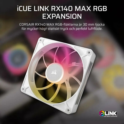 Box Ventilator Corsair CO-9051039-WW iCUE LINK RX140 RGB Max White (1 Unit) - Охлаждане<<<Компютър Мрежи и