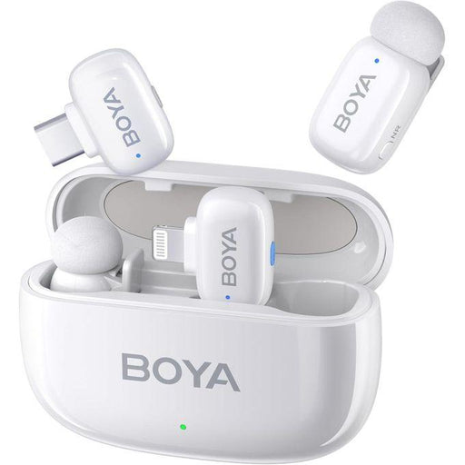 BOYA Mini Wireless Microphone System for USB-C and DI - White - Микрофони<<<Компютърна периферия<<<ValiAPI