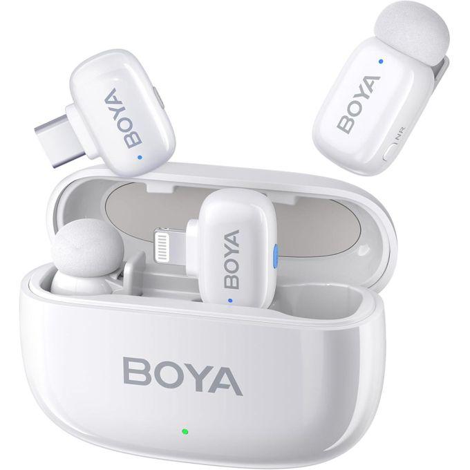 BOYA Mini Wireless Microphone System for USB-C and DI - White - Микрофони<<<Компютърна периферия<<<ValiAPI