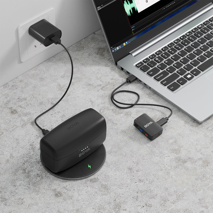 BOYA BOYAMIC 2-02 Wireless Microphones 2.4 GHz USB-C - Black