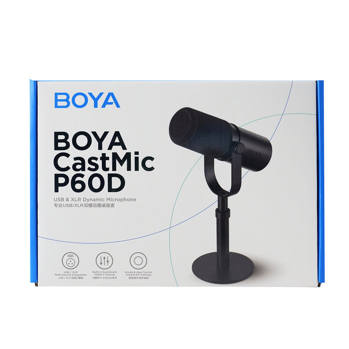 BOYA CastMic P60D Studio Microphone Stand Wired USB XLR - Black