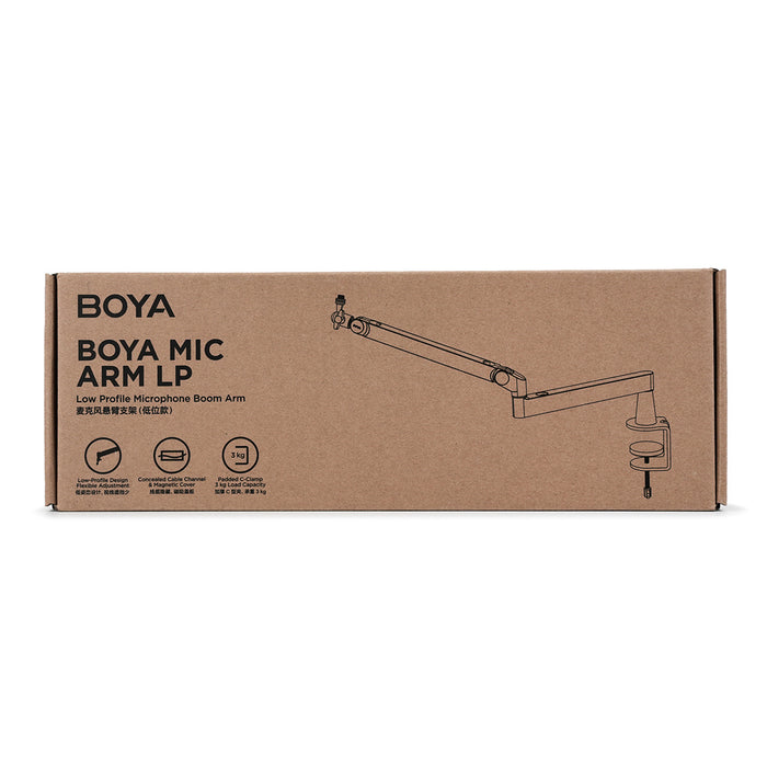BOYA MIC ARM LP Low Profile Microphone Arm with Clamp - Black