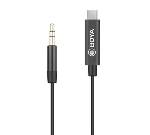 BOYA 3.5mm TRS male to USB-C male adapter, 20cm