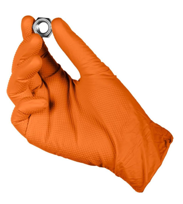 NITRILE GLOVES 3D 50PCS ORANGE XL