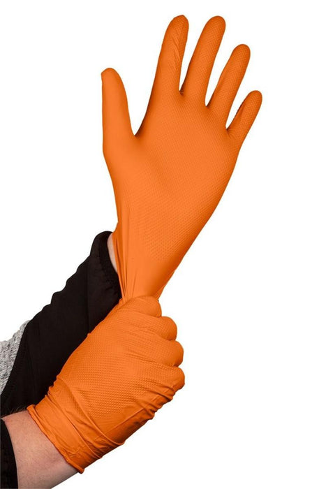 NITRILE GLOVES 3D 50PCS ORANGE XL