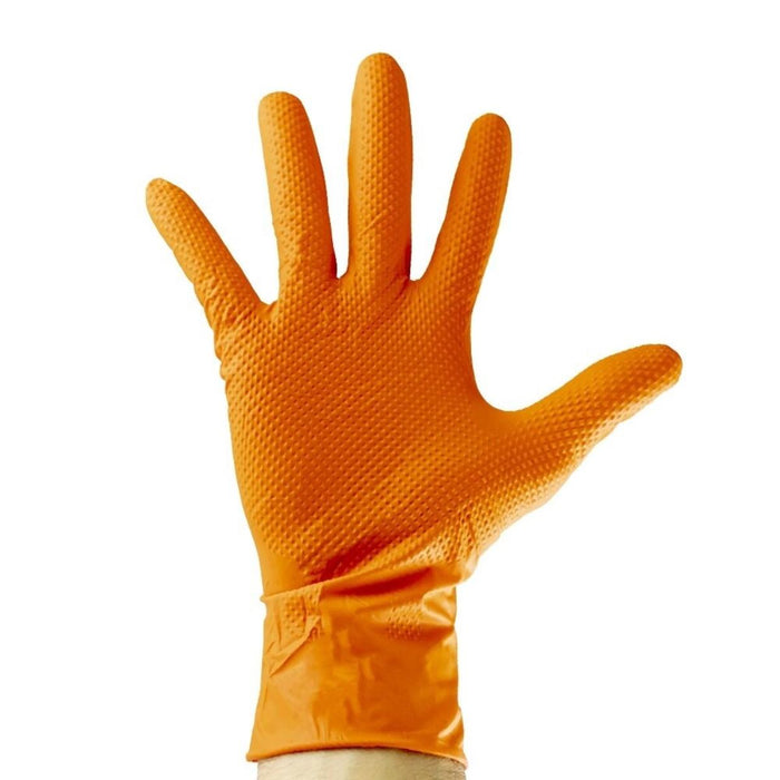 NITRILE GLOVES 3D 50PCS ORANGE XL