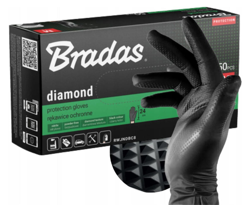 NITRILE GLOVES 3D 50PCS BLACK L