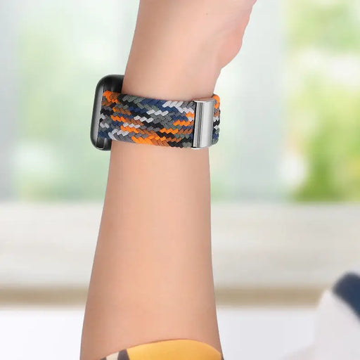 Braided Fabric Bracelet Strap Fabric Band for Apple Watch 38 / 40 / 41 mm - Black and White - Cell phone cases