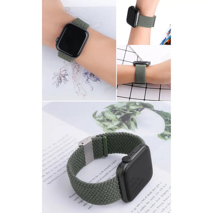 Braided Fabric Strap Bracelet Strap Fabric Band for Apple Watch 42 / 44 / 45 / 49 mm - Multicolor - Cell phone cases