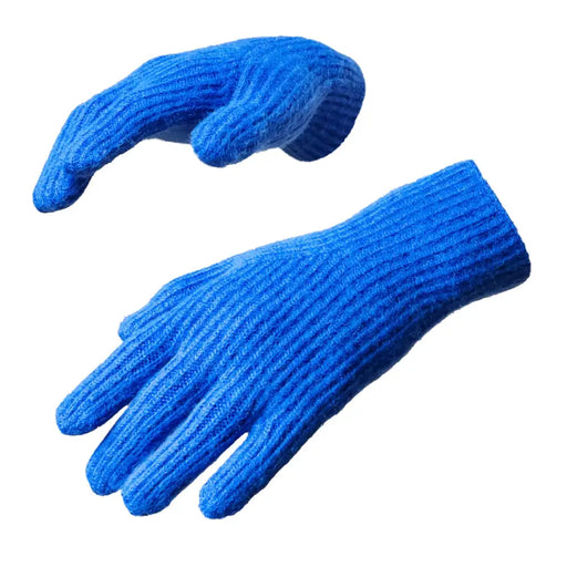 Braided telephone gloves with cutouts for fingers - blue - Cycling gloves<<<HurtelXML