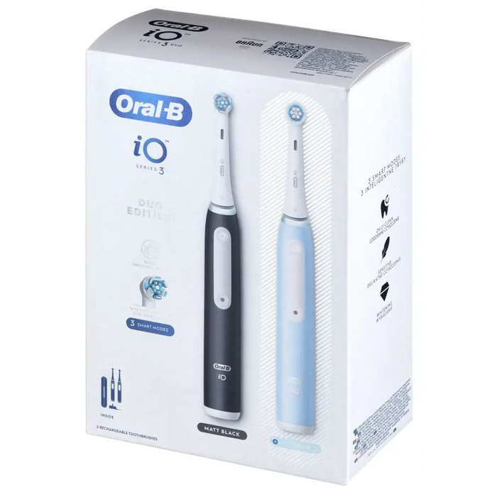 Braun Oral-B iO 3 electric toothbrush set DUO BLACK & BLUE - Tooth brushesAGD-SDZ<<<Home Appliance