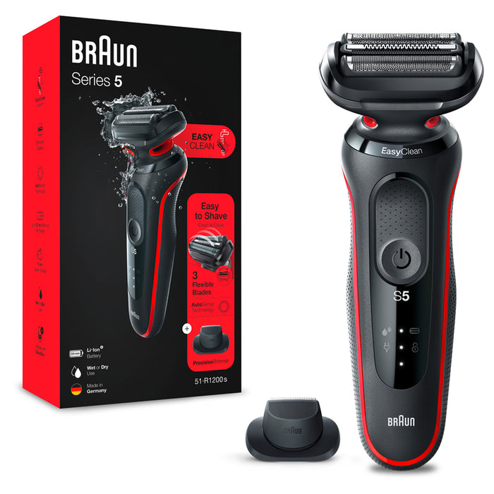 Shaver BRAUN WET & DRY 51-R1200S RED WATER RESISTANCE