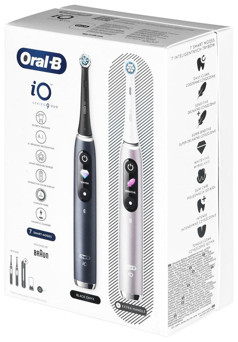 BRAUN ORAL-B ELECTRIC TOOTHBRUSH IO 9N SET DUO BLACK ONYX & ROSE QUARTZ
