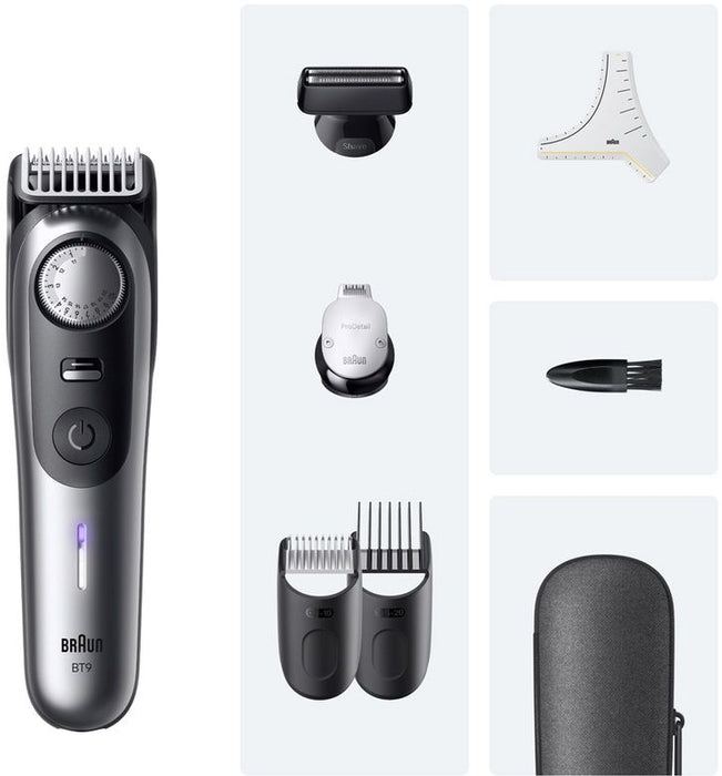 Braun BeardTrimmer 9 80789785 beard trimmer AC/Battery 20 2 cm Wet & Dry Grey